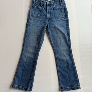 MOTHER The Hustler Patch Packet Flood Wash Cowboy Denim Straight Jeans Size 28